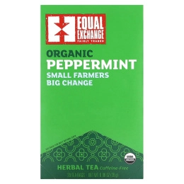 Equal Exchange, органическая перечная мята, травяной чай, без кофеина, 20 чайных пакетиков, 28 г (0,99 унции)