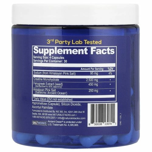 Natural Stacks, Creatine +, 120 веганских капсул