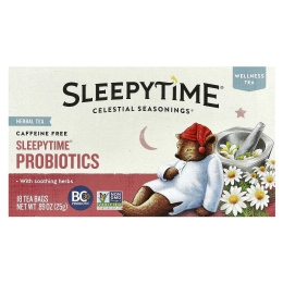 Celestial Seasonings, Wellness Tea, пробиотики Sleepytime®, без кофеина, 18 чайных пакетиков по 25 г (0,89 унции)