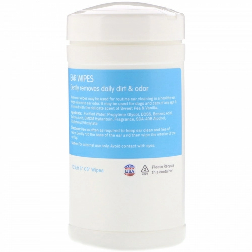 Nootie, Ear Wipes, Sweet Pea & Vanilla, 70 Wipes