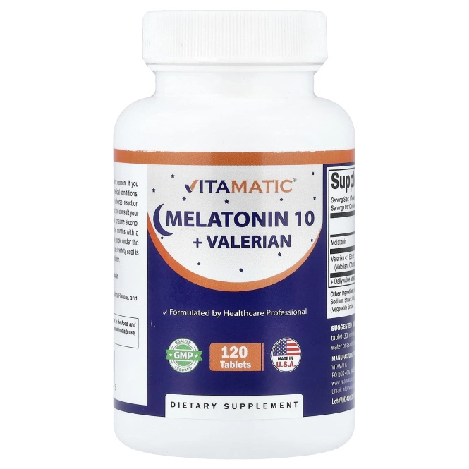 Vitamatic, Meltonin 10 + валериана, 120 таблеток