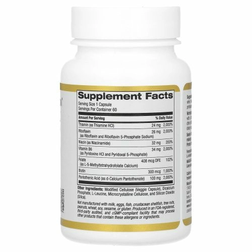 California Gold Nutrition, комплекс витаминов группы B, 60 растительных капсул