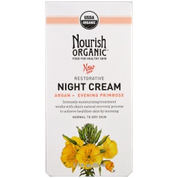 Nourish Organic, Восстанавливающий, ночной крем, арган + вечерняя примроуз, нормальная и сухая кожа, 50 мл (1,7 унции)