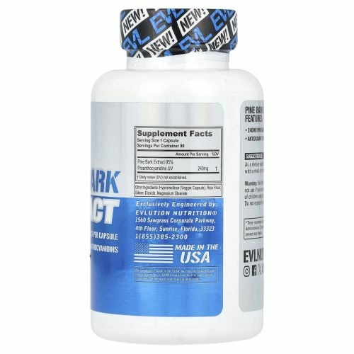 EVLution Nutrition, Pine Bark Extract, 240 mg, 90 Veggie Capsules