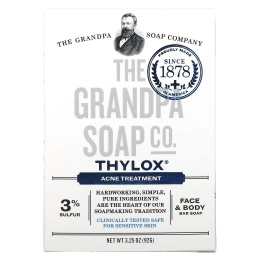 Grandpa's, Мыло для лица и тела от акне Thylox Acne Treatment, 3,25 oz (92 г)