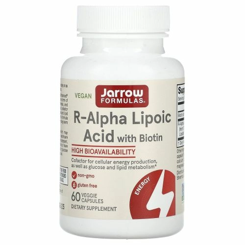 Jarrow Formulas, R-альфа липоевая кислота + биотин, 60 вегетарианских капсул