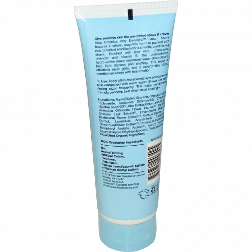 Alba Botanica, Натуральный, смягчающий крем для бритья, без запаха, 227 г (8 унций)