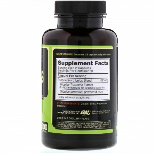 Optimum Nutrition, Трибулус, 625 мг, 100 капсул