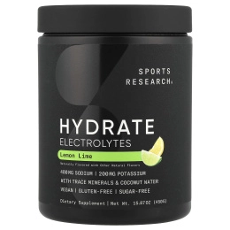 Sports Research, Hydrate, электролиты, лимон и лайм, 450 г (15,87 унции)