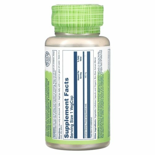 Solaray, True Herbs, американский женьшень, 480 мг, 50 вегетарианских капсул