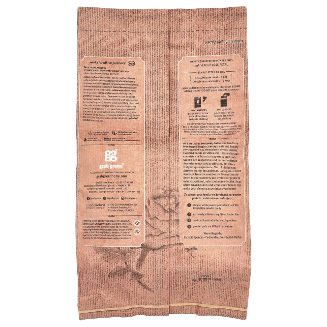 Grab Green, Stoneworks, Моющее средство для стирки в капсулах, Розовый бутон, 50 загрузок, 1,65 фунтов (750 г)