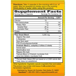 Renew Life, FiberSmart, 120 вегетарианских капсул