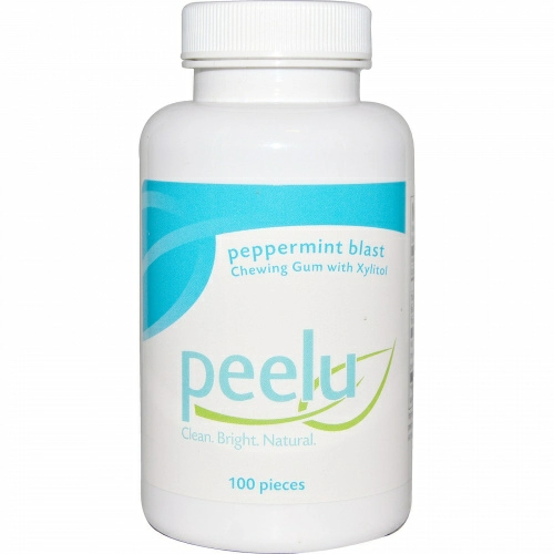 Peelu, Жевательная резинка с ксилитом, взрыв мяты, 100 шт