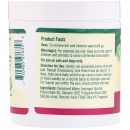 petnc NATURAL CARE, Clean Ear Cleansing Pads, For Cats and Dogs, 90 Pads