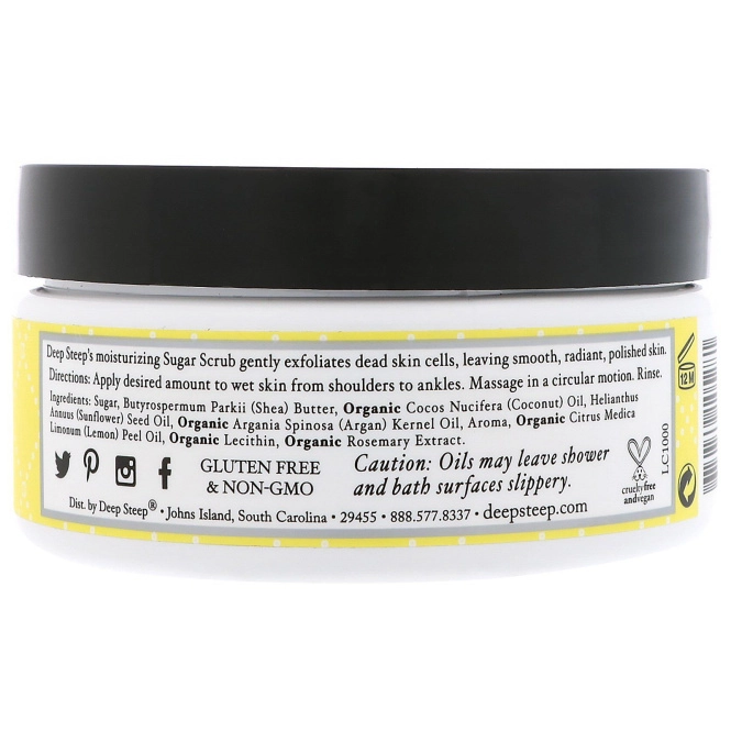 Deep Steep, Сахарный скраб, лимонный крем, 8 унц. (226 г)