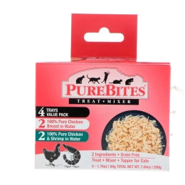 Pure Bites, Treat Mixer, For Cats, 2 Chicken Breast, 2 Chicken & Shrimp, 4 Pack, 1.76 oz (50 g) Each