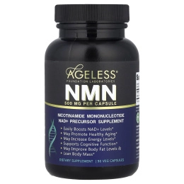 Ageless Foundation Laboratories, NMN, 500 мг, 90 растительных капсул