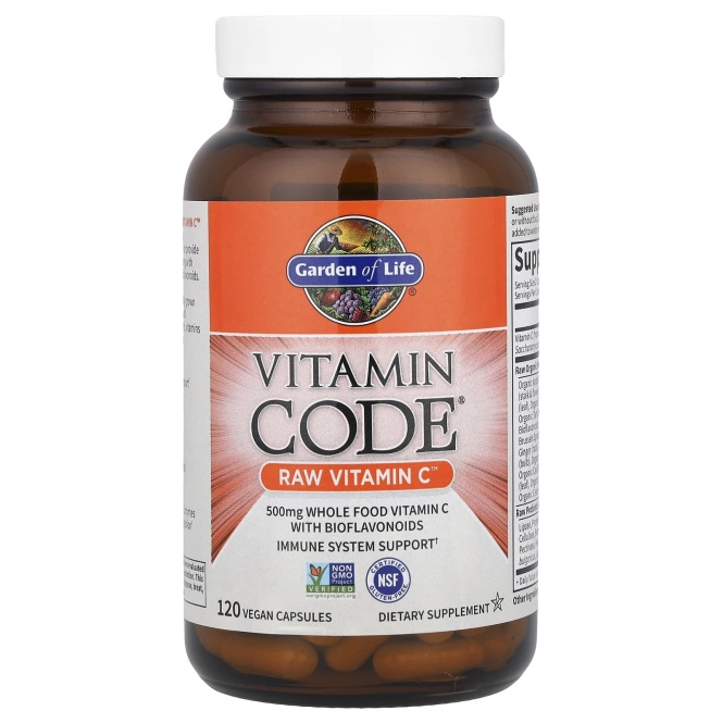 Витамин C Vitamin Code RAW Vitamin C Garden of Life, 120 капсул