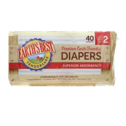 Earth's Best, TenderCare, экологичные подгузники премиум-класса, размер 2, 12 — 18 ф. (5,4 — 8,2 кг), 40 подгузников