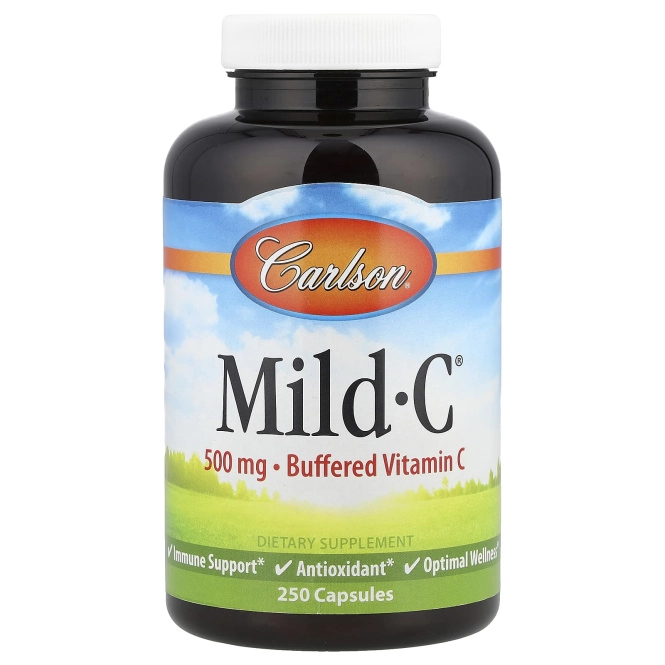 Carlson Labs, Mild·C, Витамин C, 500 мг, 250 капсул