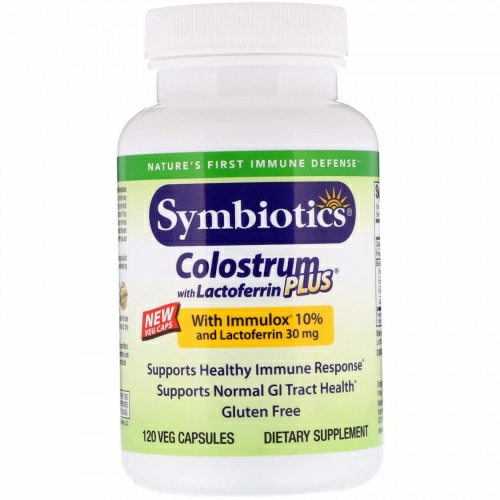 Symbiotics, Colostrum with Lactoferrin Plus, 120 Veg Capsules