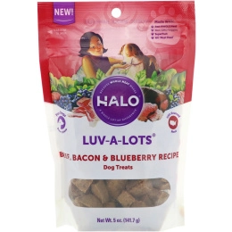 Halo, Luv-A-Lots, лакомства для собак, рецепт с говядиной, беконом и черникой, 5 унций (141,7 г)