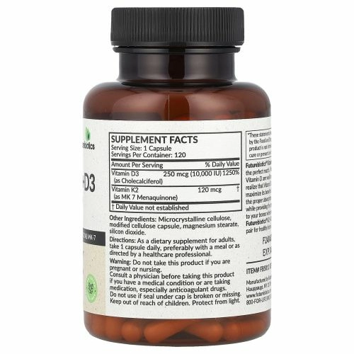 Futurebiotics, Витамин K2 + D3, с повышенной силой действия, 120 капсул