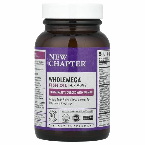 New Chapter, Wholemega, Prenatal, 500 мг, 90 гелевых капсул