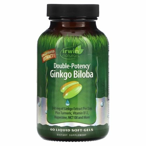 Irwin Naturals, Гинкго билоба с двойным действием, 60 гелевых капсул