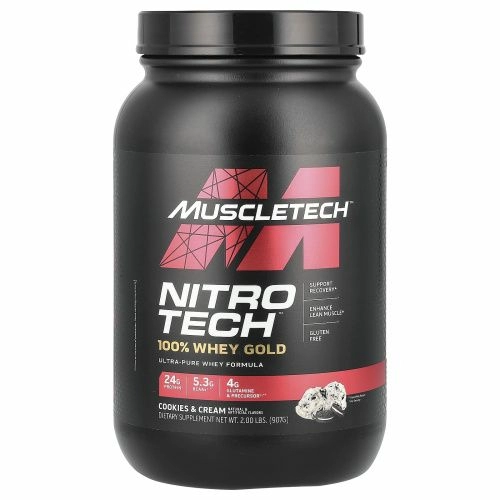 Muscletech, Nitro Tech, 100% Whey Gold, сывороточный протеин, печенье с кремом, 1,00 кг (2,21 фунта)