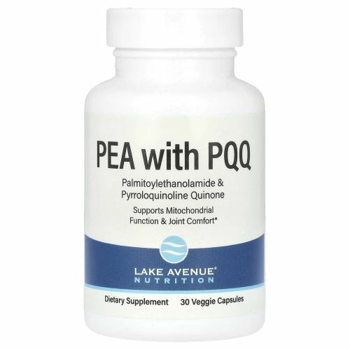 Lake Avenue Nutrition, PEA (пальмитоилэтаноламид) с PQQ, 30 растительных капсул