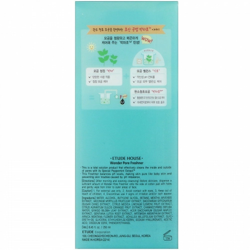 Etude, Очищающий поры тоник для лица , 8,45 жидких унций (250 мл)