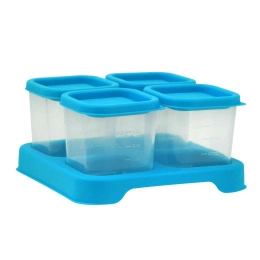 i play Inc., Green Sprouts, емкость для хранения свежего детского питания, стеклянные кубики, голубые, 4 штуки, 4 унции (118 мл) каждый