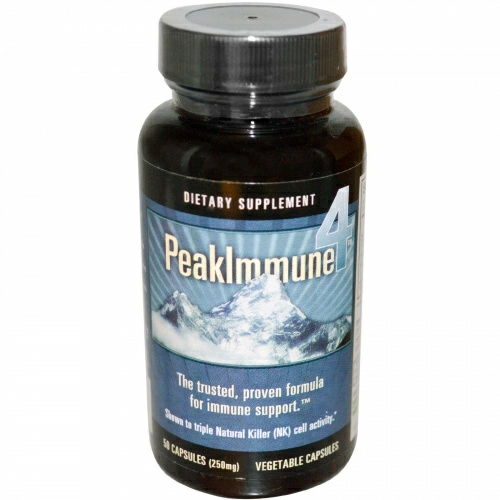 Daiwa Health Development, Peak Immune 4, 250 мг, 50 растительных капсул