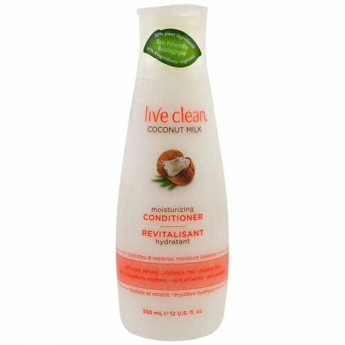 Live Clean, Увлажняющий кондиционер, кокосовое молочко, 12 унций (350 мл)