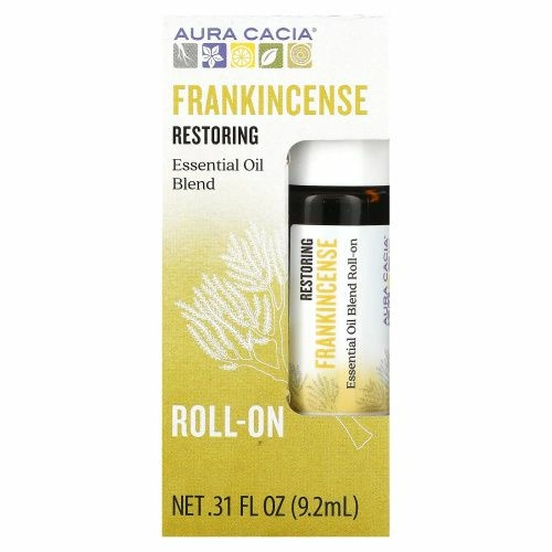 Aura Cacia, Смесь эфирных масел, восстанавливающие свойства, шариковый аппликатор, ладанное масло, 0,31 унции (9,2 мл)