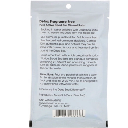 One with Nature, Dead Sea Spa, Mineral Salts, Detox, Fragrance Free , 2.5 oz (70 g)
