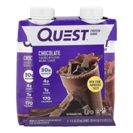 Quest Nutrition, Протеиновый коктейль, шоколад, 4 коктейля, 325 мл (11 жидк. унц.)
