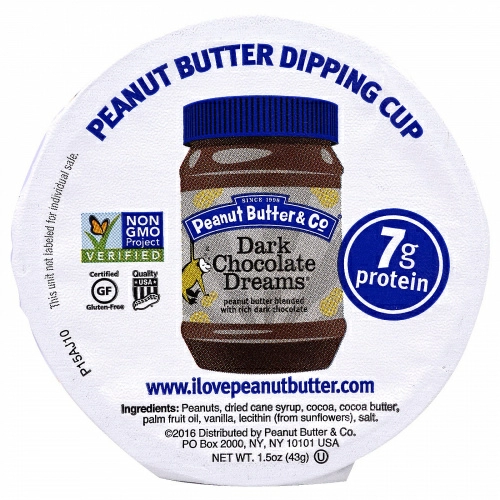 Peanut Butter & Co., "Сны с темным шоколадом", арахисовая паста с экстрачерным шоколадом в удобных стаканчиках для макания, 5 стаканчиков по 1,5 унций (43 г)