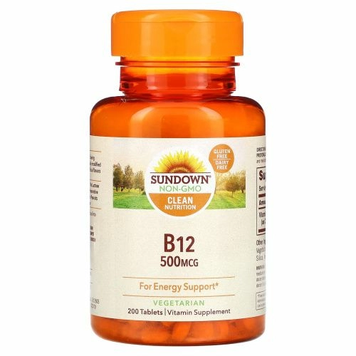 Sundown Naturals, B-12, 500 мкг, 200 таблеток