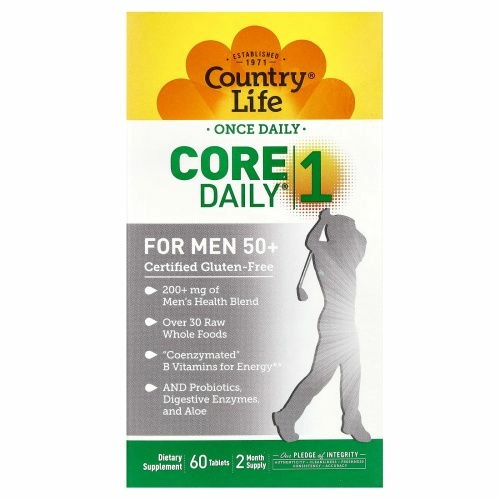Country Life, Core Daily-1, Мультивитамины, для Мужчин 50+, 60 таблеток