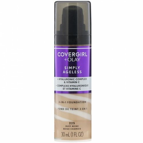 Covergirl, Olay Simply Ageless, тональная основа 3 в 1, оттенок 225 «Желтовато-бежевый», 30 мл (1 жидк. унция)