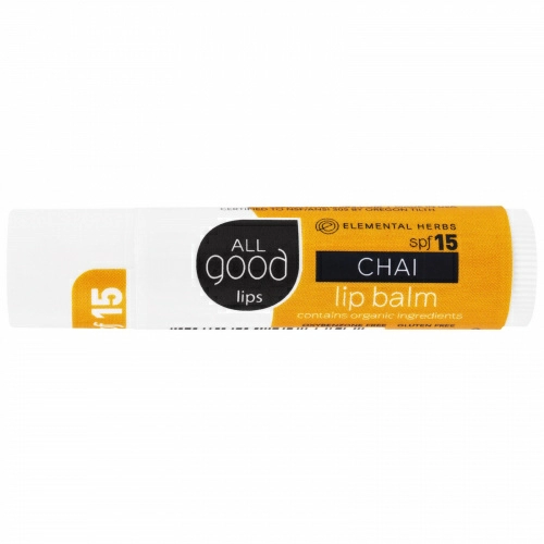 All Good Products, All Good Lips, Lip Balm, SPF 15, Chai, 4.25 g