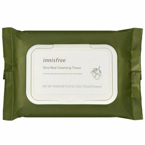 Innisfree, Очищающие салфетки с оливковым маслом, 30 шт.