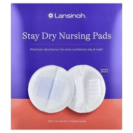 Lansinoh, кормящие прокладки Stay Dry, 200 прокладок в индивидуальной упаковке
