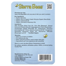 Sierra Bees, бальзам против насекомых, масло кедра, герани и розмарина, 17 г (0,6 унции)