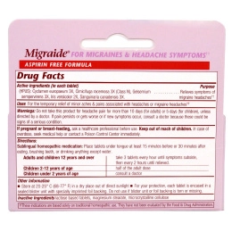 Boericke & Tafel, Migraide, формула максимальной силы от головной боли 40 таблеток