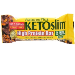 Nature's Plus, KETOslim, батончик с высоким содержанием протеина, шоколад и миндаль, 12 батончиков по 2,1 унции (60 г) каждый