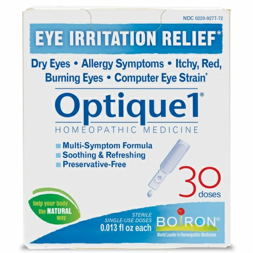 Boiron, Optique 1, средство от раздражения глаз, 30 доз, 4,5 мл каждая
