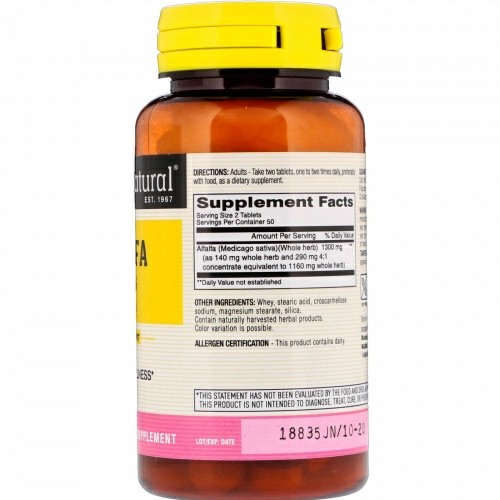 Mason Natural, Alfalfa, 10 Grain, 650 mg, 100 Tablets